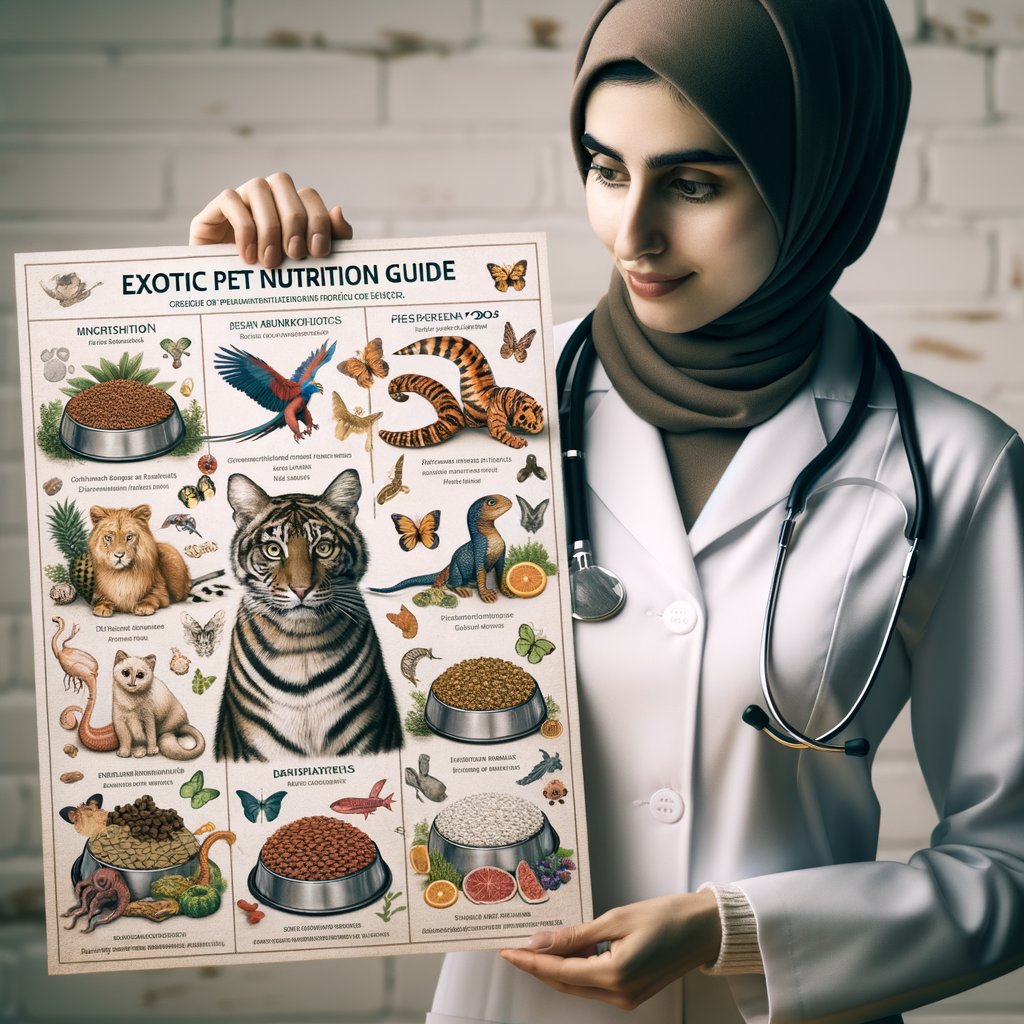 Veterinarian discussing Exotic Pet Nutrition and Unusual Pet Food, providing a Unique Pet Feeding Guide and Exotic Pet Food Recommendations for Special Pet Diet, emphasizing on Exotic Pet Care and Health.