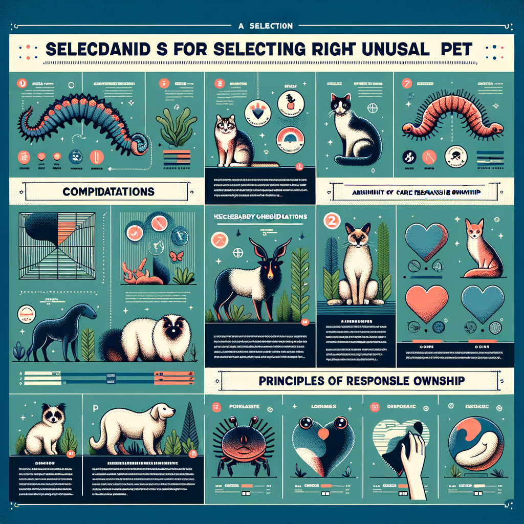 Infographic illustrating the process of selecting the right exotic pet, highlighting compatibility, care requirements, and responsible ownership for best exotic pets, serving as a comprehensive guide for exotic pet selection and care.