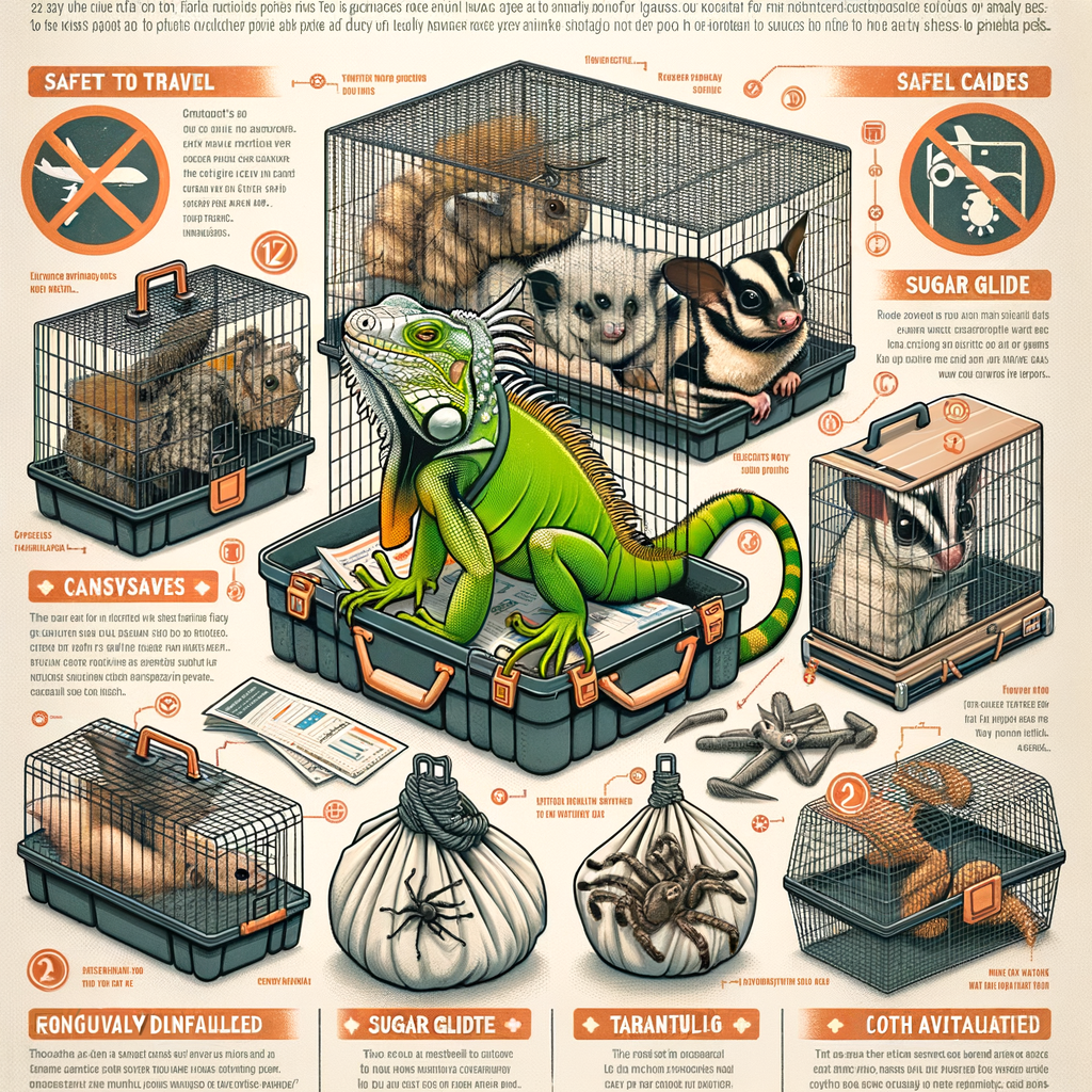 Infographic demonstrating exotic pet travel tips, safety measures, and precautions for secure and safe transport according to exotic pet travel guidelines.